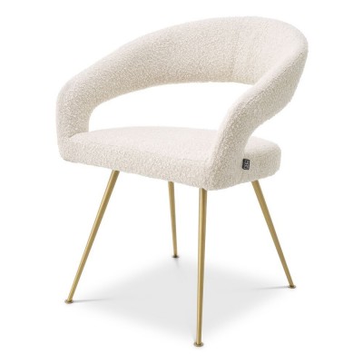 Scaun design elegant LUX Bravo, boucle crem