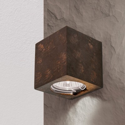 Aplica LED de perete design ambiental Cube antique rustic 