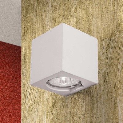 Aplica LED de perete design ambiental Cube alba