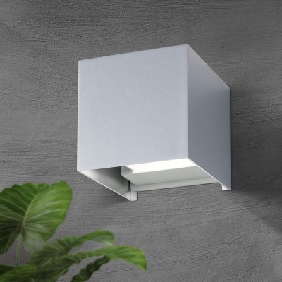 Aplica LED de exterior design modern ambiental IP54 Cube aluminiu