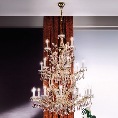 Candelabru XXL de lux cristal Swarovski Maria Theresia-A 12+6+3L 24K gold plated