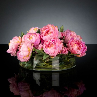 Aranjament floral elegant, design LUX ETERNITY ROUND PEONY PINK
