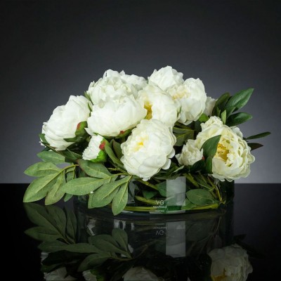 Aranjament floral elegant, design LUX ETERNITY ROUND PEONY WHITE