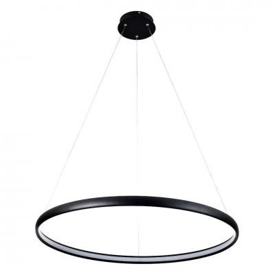 Lustra LED design modern circular CARLO negru mat, diametru 80cm