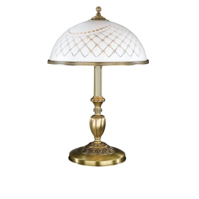 Veioza, lampa de masa clasic design italian din alama, sticla 7002