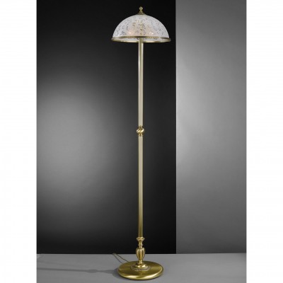 Lampadar, Lampa de podea design clasic din alama si sticla 6202