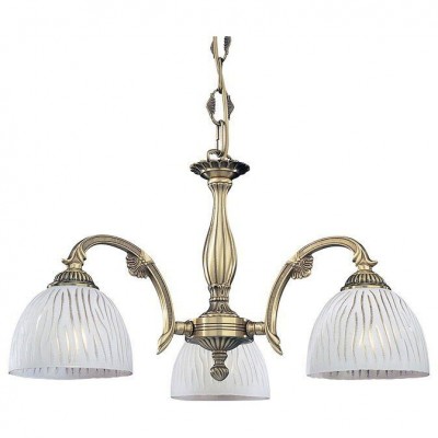 Candelabru cu 3 brate clasic design italian din alama, sticla 5650