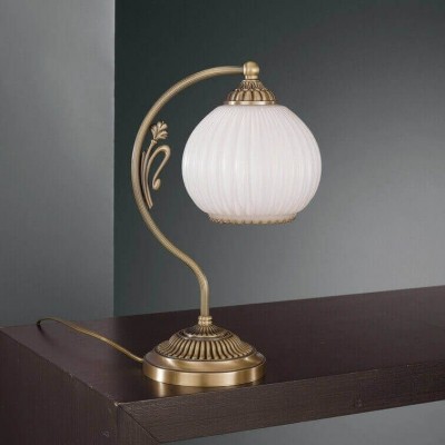 Veioza, lampa de masa clasic design italian din alama, sticla 9200