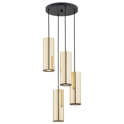 Lustra cu 4 Pendule design modern LINEA aurie