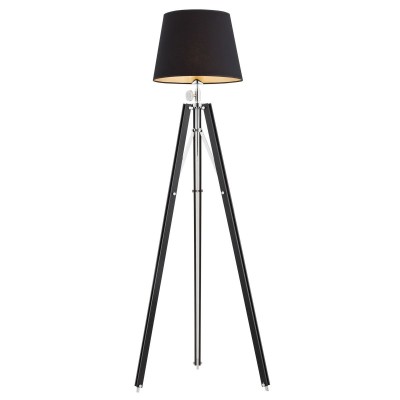 Lampadar/Lampa de podea eleganta cu trepied lemn negru ASTER 