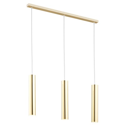 Lustra cu pendule moderna design tubular GOMERA 3 auriu