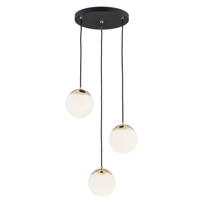 Lustra cu pendule design modern LIVIA 3 negru/alama