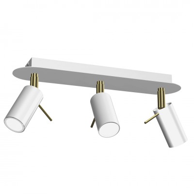 Lustra cu 3 spoturi directionabile design modern PRESTON GOLD alb, auriu