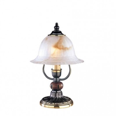 Lampa de masa rustica design italian din alama cu lemn 2801