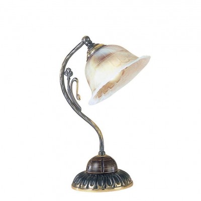 Lampa de masa rustica design italian din alama cu lemn 1801