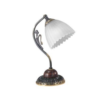 Veioza, Lampa de masa design italian din alama cu lemn 2510