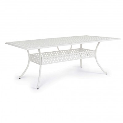 Masa din aluminiu pentru exterior IVREA alb, 213x107cm