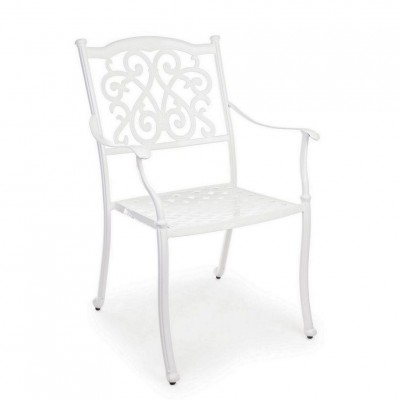 Set de 4 scaune din aluminiu pentru exterior IVREA alb