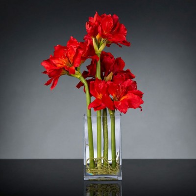 Aranjament floral mediu design LUX AMARYLLIS RADISH RED