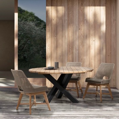 Masa pentru exterior din lemn de tec reciclat BRANDON 150cm