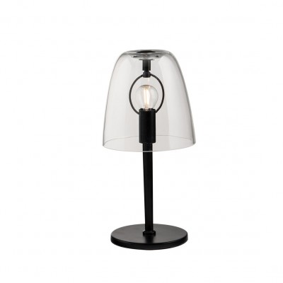 Veioza, Lampa de masa design deosebit Ares negru/ transparent