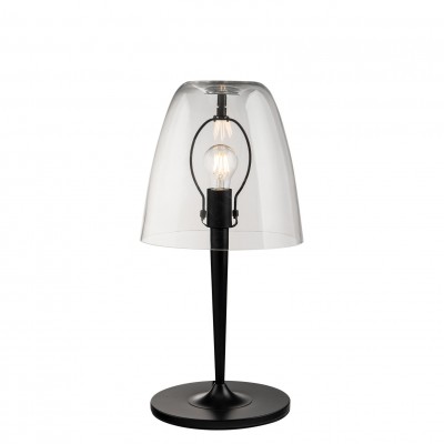 Veioza, Lampa de masa design deosebit Ares negru/ transparent