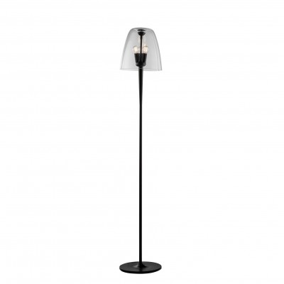 Lampadar, Lampa de podea design deosebit Ares negru/ transparent