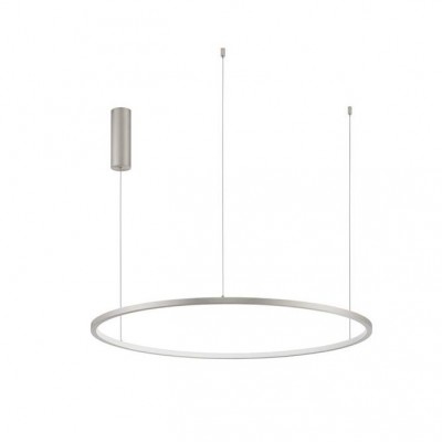 Lustra LED suspendata design modern circular TARQUIN D-80cm argintie