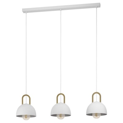 Lustra cu 3 pendule design modern Calmanera alama, alb