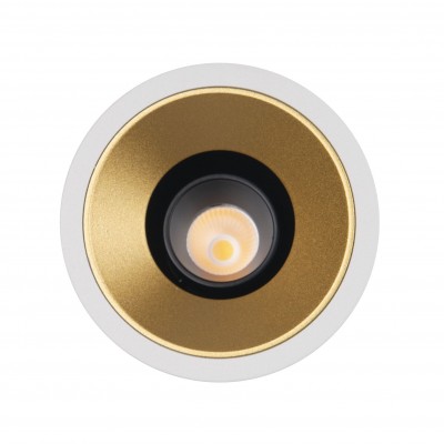 Spot LED incastrabil GALEXO H0106 alb cu inel auriu