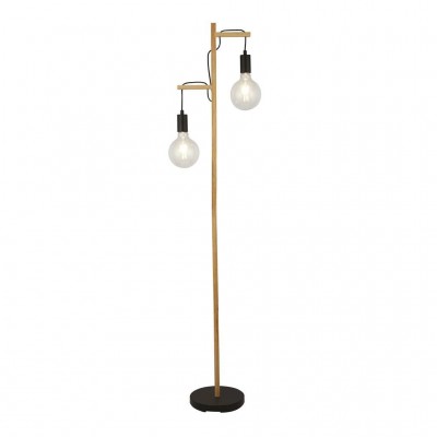 Lampa de podea din lemn design rustic Woody 2L