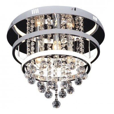 Plafoniera LED design modern Pallas crom, alb 40cm