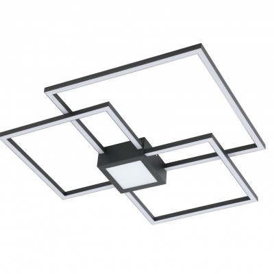 Plafoniera LED design modern Thabita negru mat, alb 66x66cm