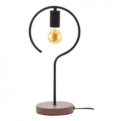 Veioza, lampa de masa design industrial Rufin negru 20cm