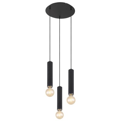 Lustra cu 3 pendule design modern MARION negru, nickel