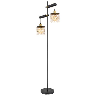 Lampadar, lampa de podea design modern COMMA alama mat, negru