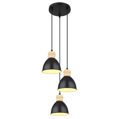 Lustra cu 3 pendule design industrial WIHO negru