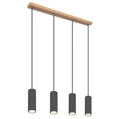 Lustra cu 4 pendule design modern ROBBY gri grafit