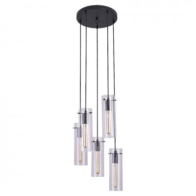 Lustra cu 5 pendule design modern Acantha negru