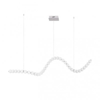 Lustra LED suspendata, dimabila, deosebita design lux PERLA opal, cromat