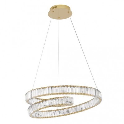 Pendul LED dimabil, cristal design elegant CONCETO auriu 60cm