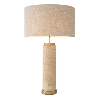 Veioza, Lampa de masa design LUX Lxry, travertin