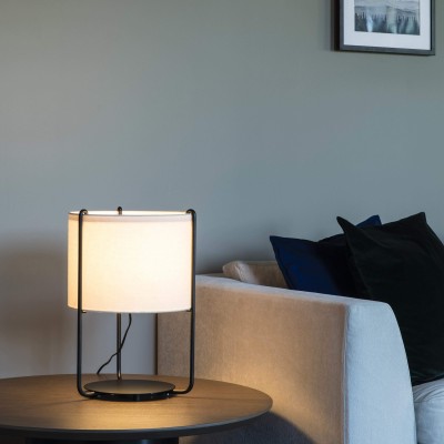 Lampa masa / Veioza moderna design elegant DRUM bej