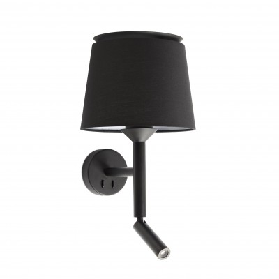 Aplica perete cu reader LED moderna design elegant SAVOY neagra