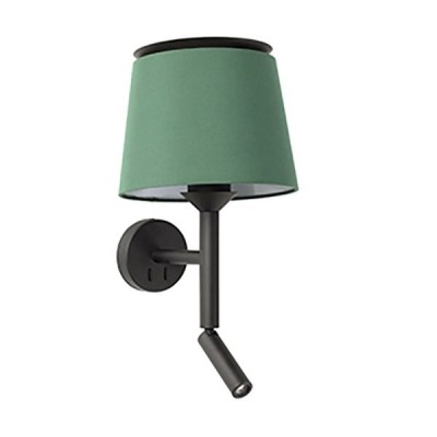 Aplica perete cu reader LED moderna design elegant SAVOY negru/verde