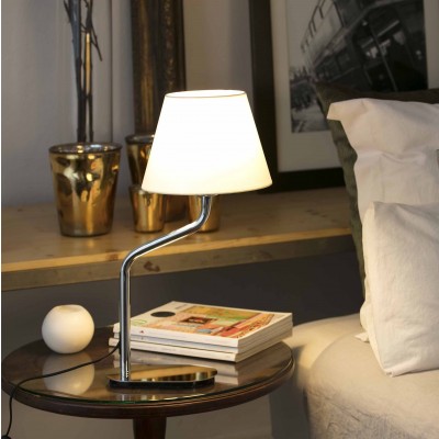 Veioza / Lampa de masa moderna design elegant ETERNA crom/alb