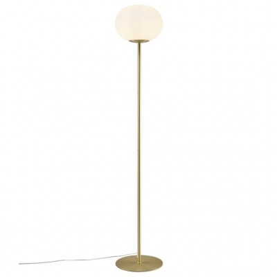 Lampadar, Lampa de podea design nordic Alton, alama/ alb