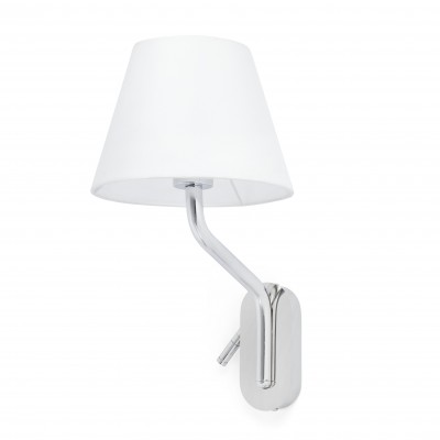 Aplica cu reader LED pe dreapta design elegant ETERNA crom/alb