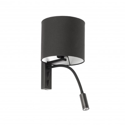 Aplica perete cu reader LED design modern TIRA neagra