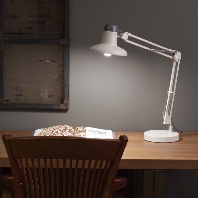 Lampa / Veioza birou cu brat articulat design modern SNAP alba